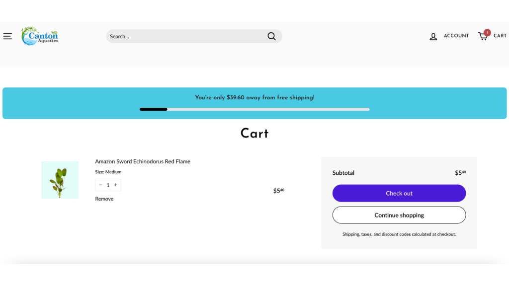 cart page free shipping banner example.
